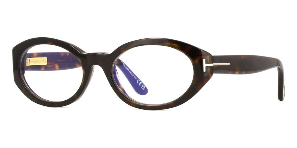 Tom Ford TF6067-B ECO - 052 - 54 - KÉK-IBOLYA FÉNYT SZŰRŐ LENCSÉKKEL Optikai keretek Dark Havanna Ovális